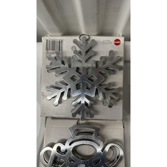 Set Of 4 Copco Cast Aluminum Snowman Snowflake Trivet Baking Cooking Christmas - Picture 8 of 8